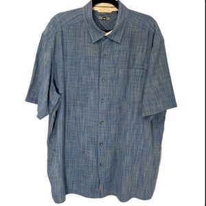 REI Mens Short Sleeve Button Down Shirt Outdoors Hiking Polynosic Blend Size XL